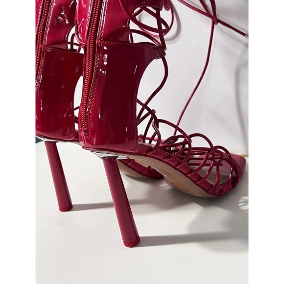 Gianni Bini Red Rydelle Synthetic Ankle wrap Lace up Dress Shoe Size 8 NWB - Picture 3 of 8